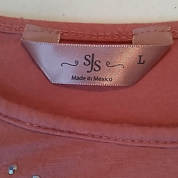 SJS large rhinestones gathered sides blouse - Picture 3 of 4